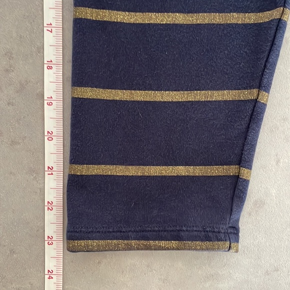 CHARTER CLUB Woman Weekend 2X long sleeve navy top glittery gold stripes high-lo - Picture 9 of 9